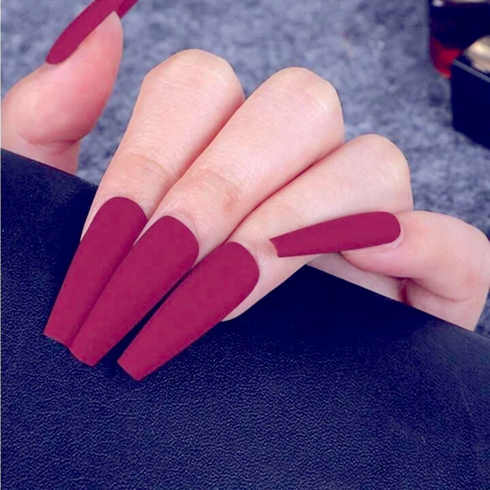 Burgandy press on nails!💅 - Picture 2 of 2